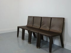 Designer-Set aus vier Stühlen von B&B Italia mit braunem Bezug