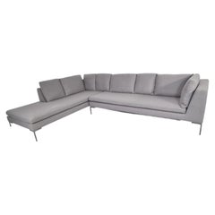 B&B Italia Charles Designer Sectional Sofa in Mid-Grey Wool