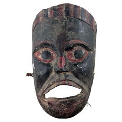 Rare 18th Century Nepalese Shamanic Mask in Carved Wood