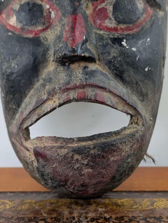 Rare 18th Century Nepalese Shamanic Mask in Carved Wood