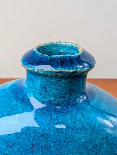 „Blue Moon“-Flaschenvase von Nils Kähler aus der Mitte des Jahrhunderts für H.A. Kähler, Dänemark