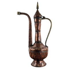 Large Ottoman Copper Aftaba Ewer, Afghan Bukhara Region, 18th Century