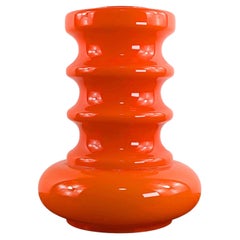 Per Ström Swedish Mid Century Orange Glass Vase, Scandinavian Modern, 1970s