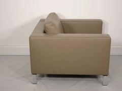 Set of Four Mid Century Walter Knoll Foster Leather Designer Lounge Chairs