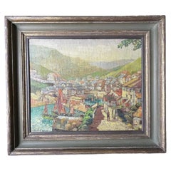 Donald Greig Original Oil Painting of Polperro Harbour, Cornwall