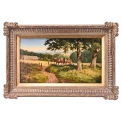Peter Kotka Signed Original Oil on Panel, Shire Horses in a Country Landscape