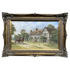 John L. Chapman Oil on Canvas Painting of Mary Arden's House, Wilmcote