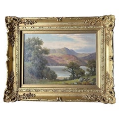 Henry Cheadle Tranquil Lake Landscape with Grazing Sheep Oil Painting