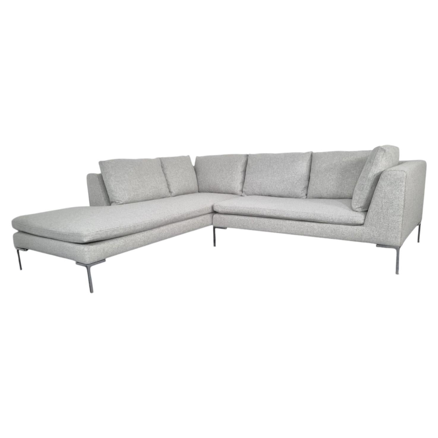 B&B Italia Charles Designer Sectional Sofa, Chaise and Back Unit