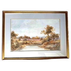 Albert Pollitt Landscape with Sheep Watercolour Painting Early 20th Century