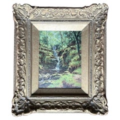 Leonard Mellor Oil Painting of a Forest Creek Early 20th Century