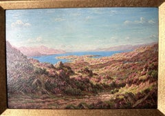 Leonard Mellor Lake Landscape Oil on Board Painting Signed