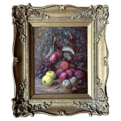 Vincent Clare Still Life of Fruit Oil on Canvas Painting Late 19th Century