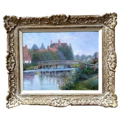 A. B. Osbourne British Landscape Oil on Board Painting circa 1900