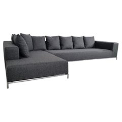 Sofá modular grande en forma de L «George» de B&B Italia, diseñado por Antonio Citterio, en color carbón