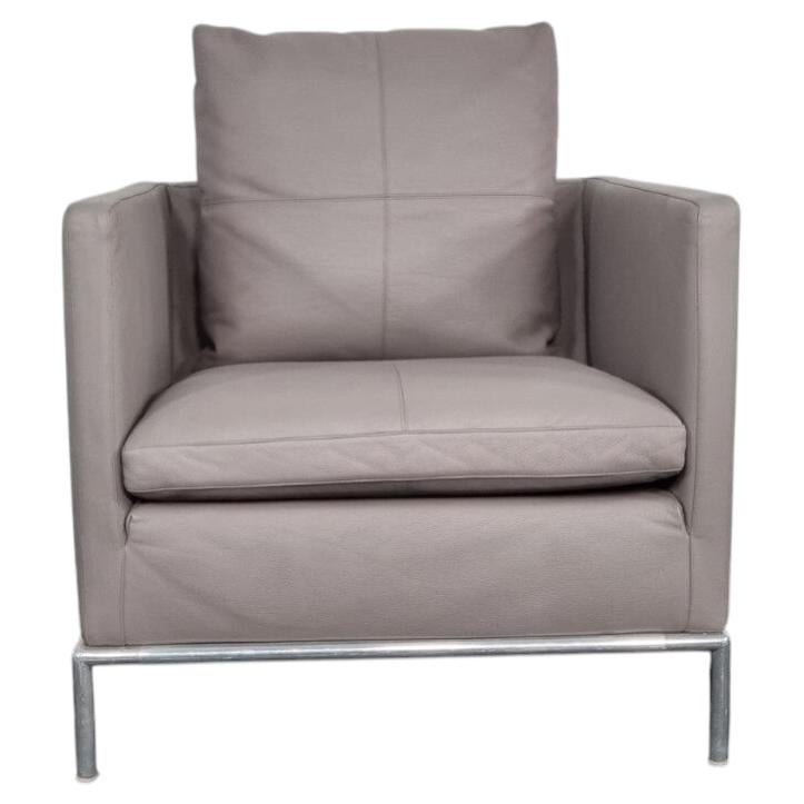 B&B Italia Sessel „George“ von Antonio Citterio aus grauem Leder
