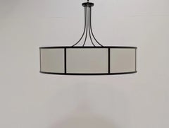 Chelsom Alisa Eight-Light Bronze Contemporary Drum Pendant Chandelier