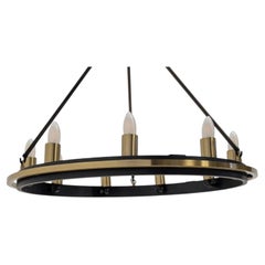 Lámpara de araña de 9 luces con anillos de latón y bronce antiguo de Hudson Valley Lighting Chambers