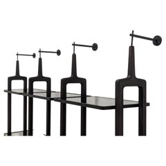 Porada Aria Designer Modular Ash & Smoked Glass Shelving Unit by David Dolcini