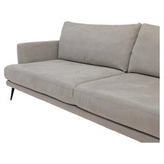 Egoitaliano Sophia Cream Designer Nubuck Leather Three-Seat Sofa