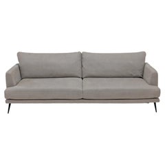 Egoitaliano Sophia Cream Designer Nubuck Leather Three-Seat Sofa