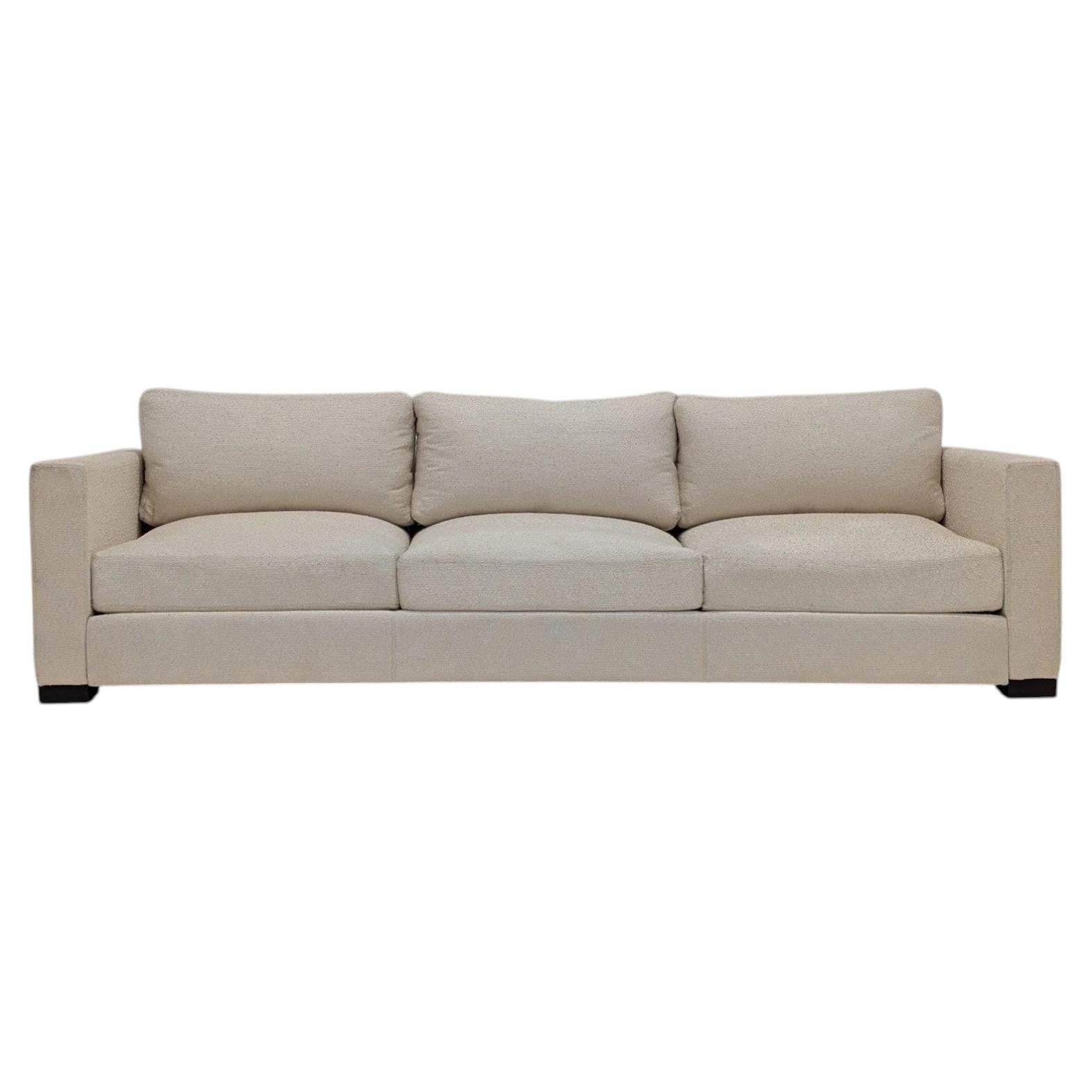 Contemporary Designer Modenature Cream Bouclé Three-Seat Sofa by Henry Becq