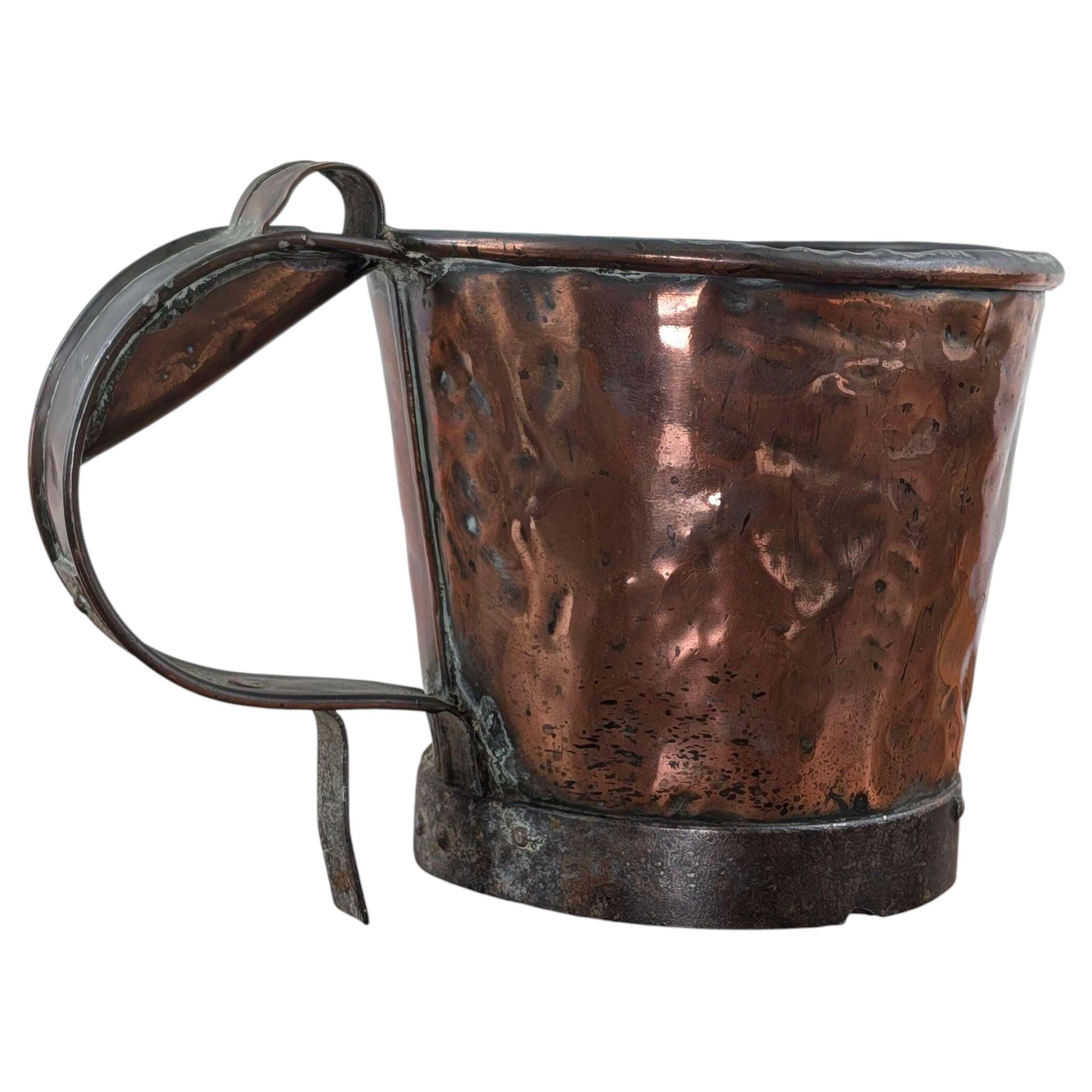 English Georgian Hammered Copper and Wrought Iron Dry-Goods Measure, ca. 1820 For Sale