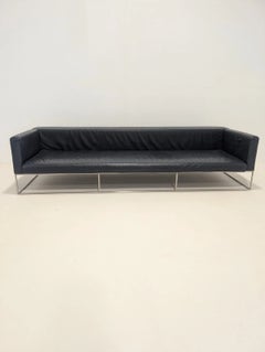 Living Divani Ile Club Leather Sofa in Midnight, Contemporary Italian Design