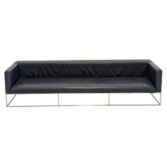 Living Divani Ile Club Leather Sofa in Midnight, Contemporary Italian Design