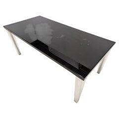 Philippe Starck Black Dining Table with Clear Acrylic Legs, Contemporary Design