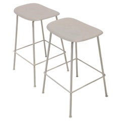 Muuto Fiber Counter Stools by Iskos-Berlin in White Fibre Composite