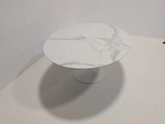 Sovet Italia Elliptical Flute Dining Table with Calacatta Ceramic Top
