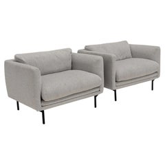 Bolia Lomi Lounge Chairs by Meike Harde in Light Grey Memory Fabric