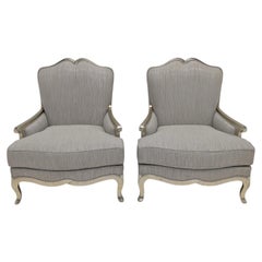 Fauteuils Sarina de Christopher Guy – Lin et feuille d'argent « Black Sea »