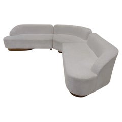 Dara Maison Athena Modular Designer Sofa in Cream Fabric with Solid Oak Base