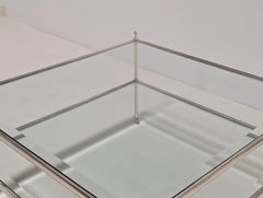Eichholtz Aubrey Designer Coffee Table in Silver Plated Metal and Glass