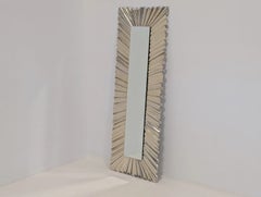 Christopher Guy Designer Ruffle Gold Leaf Rectangular Statement Mirror
