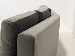 Contemporary Bray Design Curved Sectional Sofa in Grey Velvet with Brass Feet
