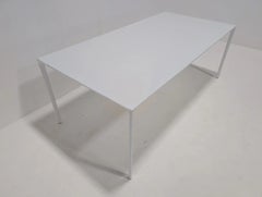 Arper Nuur Designer Dining Table in White Fenix & Aluminium