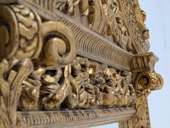 Huge Hand-Carved Giltwood Statement Mirror with Ornate Decorative Frame