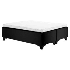 Eichholtz Mavone Super King Bed in Black Upholstery, Box Spring & Topper