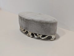 Christopher Guy Vuitton Ottoman in Black Sea Silver Leaf