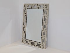 Christopher Guy Clave Silver Leaf Geometric Designer Mirror