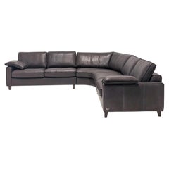 W. Schillig Black Label – Modulares Designer-Ecksofa aus Leder in Mokka-Braun