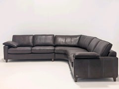 W. Schillig Black Label Modular Leather Designer Corner Sofa in Mocha Brown