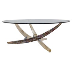 Reflex Angelo Fili d’Erba Custom Murano Glass Coffee Table with Gold Detailing