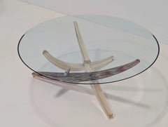 Reflex Angelo Fili d’Erba Custom Murano Glass Coffee Table with Gold Detailing