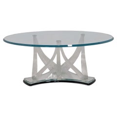 Reflex Angelo Designer Murano Glass Coffee Table with Ribbed Glass Base