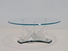 Reflex Angelo Designer Murano Glass Coffee Table with Ribbed Glass Base