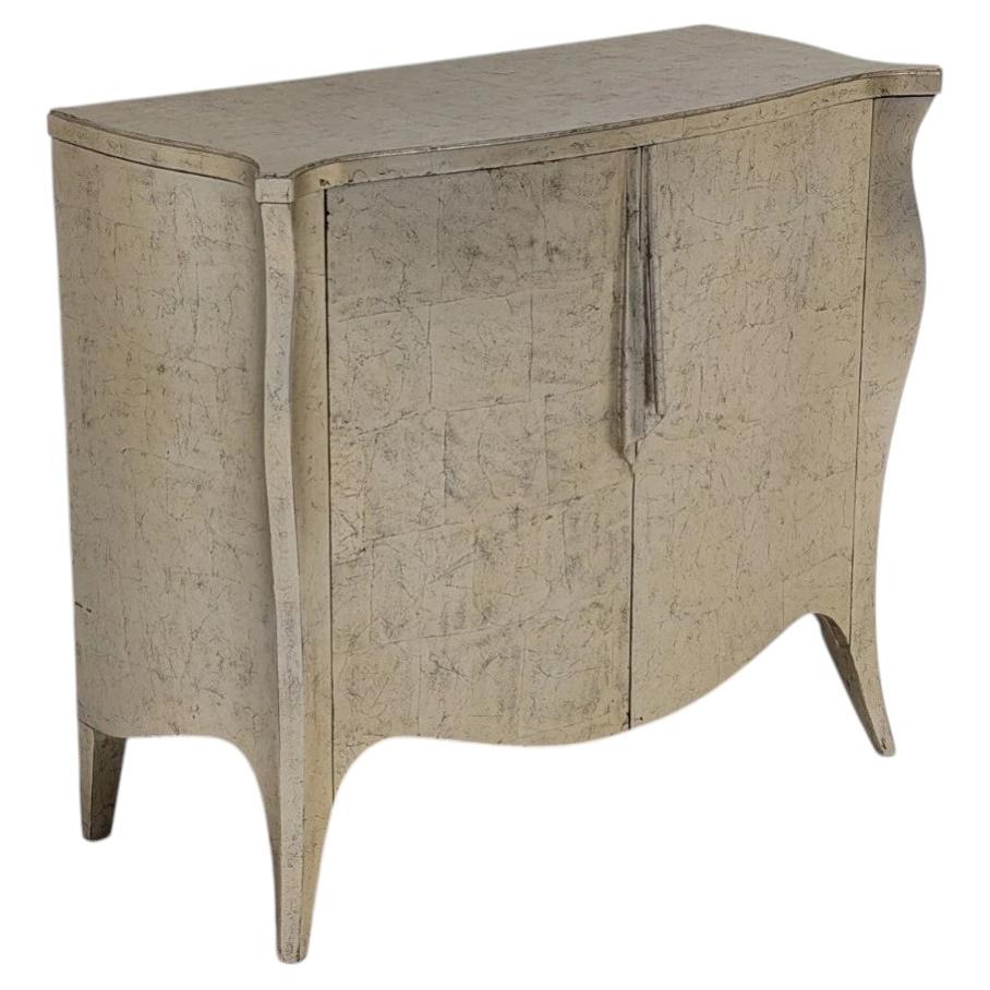 Christopher Guy Designer Côte Basque Silver Leaf Sideboard Cabinet For Sale